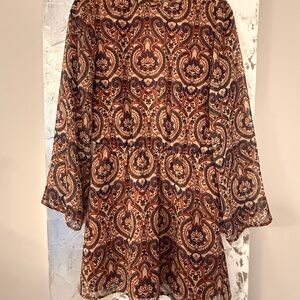 Cupcakes & Cashmere Rust Paisley Tunic